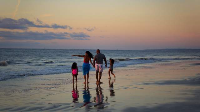 Miles of wide open beaches are perfect for families to play and explore while visiting St. Simons Island, GA