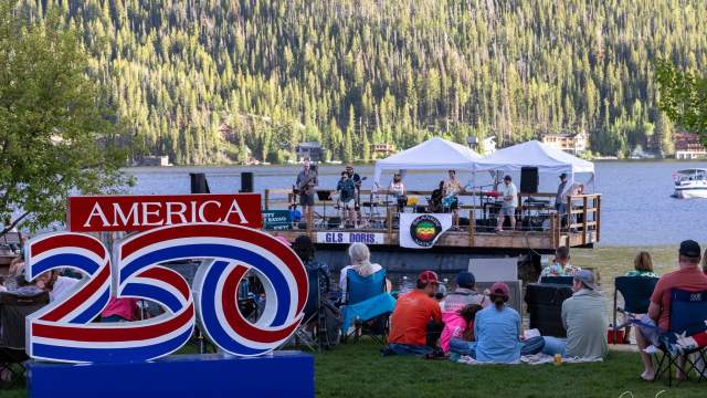 America 250 sign barge concert