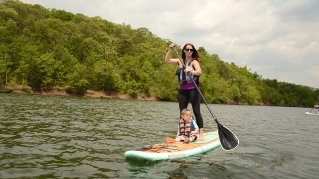 Stand-up paddle boarding at Seven Points Recreation Area