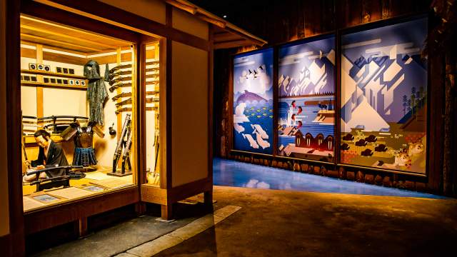 museum diorama showing asian culture