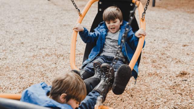 kids on swings