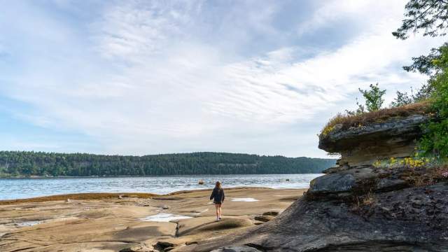 Person-Walking-on-Beach