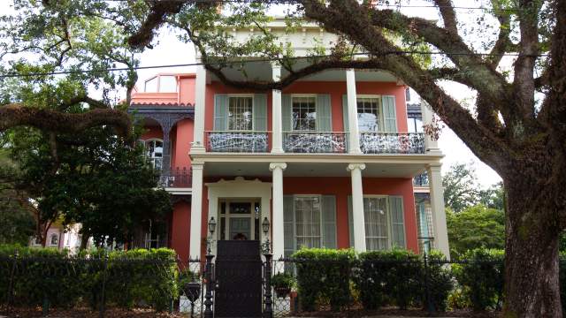 The Brevard-Clapp-Rice House, with a bit of decoration for Halloween