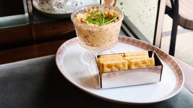 Butter-Fried Saltines with Pimento Cheese