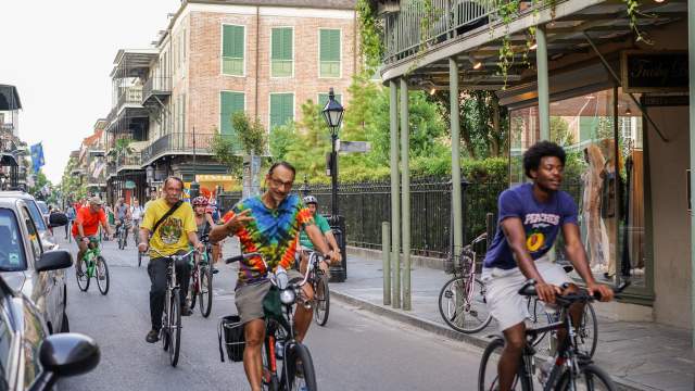 Bicyclists on Royal Street