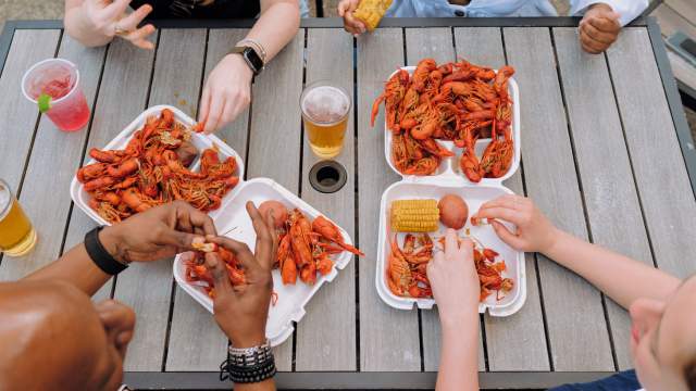 Boiled crawfish in New Orleans