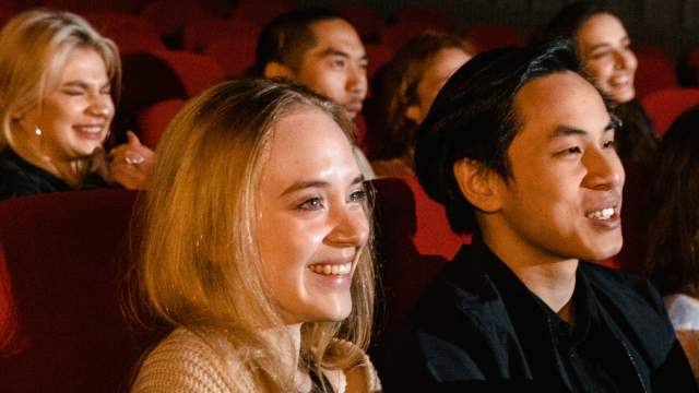 An audience watches movies at the Global Peace Film Festival in Orlando.