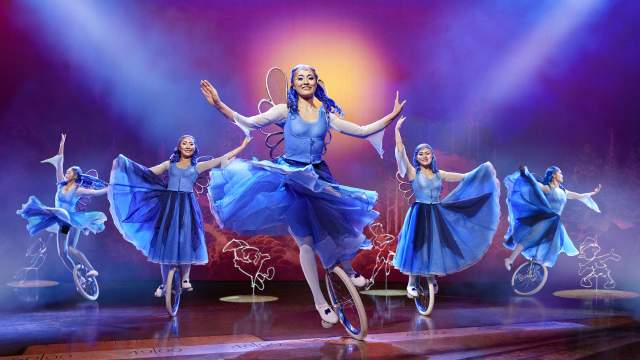 Unicycles at Drawn to Life by Cirque du Soleil & Disney