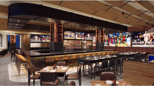 Interior of FastBreak restaurant at Hilton Orlando