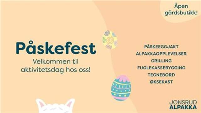 Plakat påskefest på Jonsrud gård
