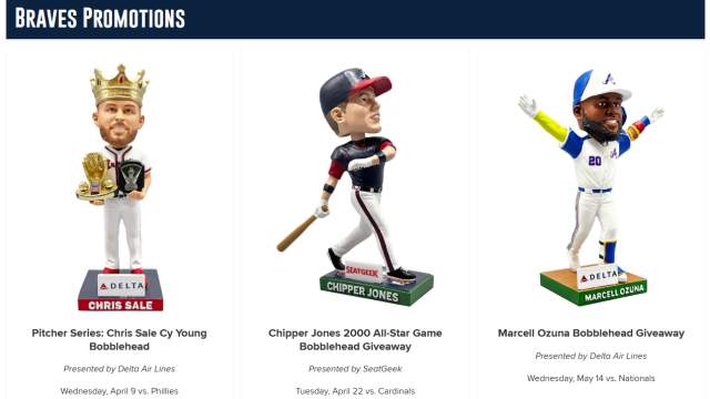 Braves bobble head promotions