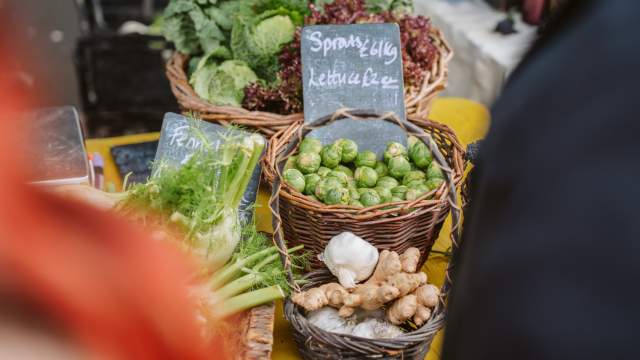 Local produce on sale at a market