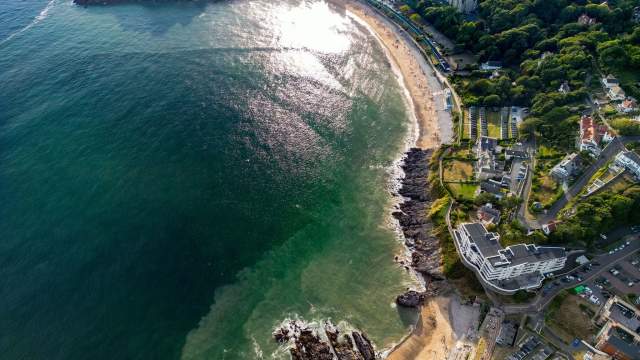 Drone view of the Gower coast path