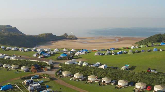 Glamping along three cliffs bay