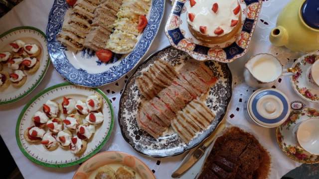 Afternoon Tea laid out on a table