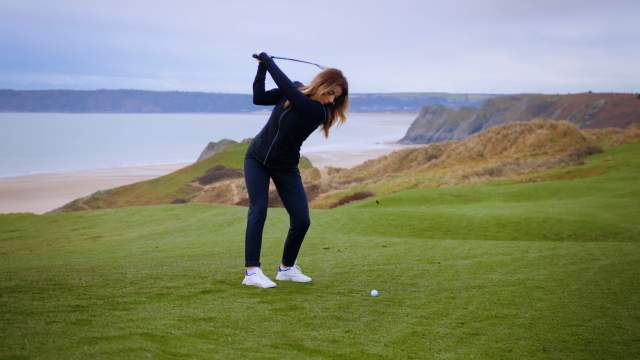 A female golfer