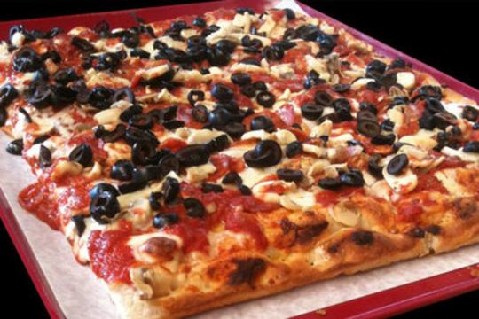Caserta's pizza top