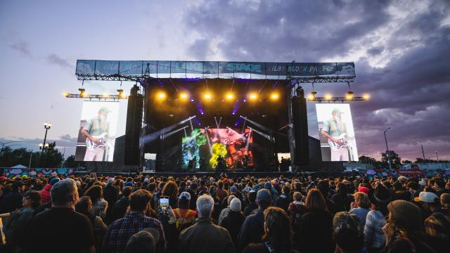 Crowd watching the stage at Kilby Block Party 2025.