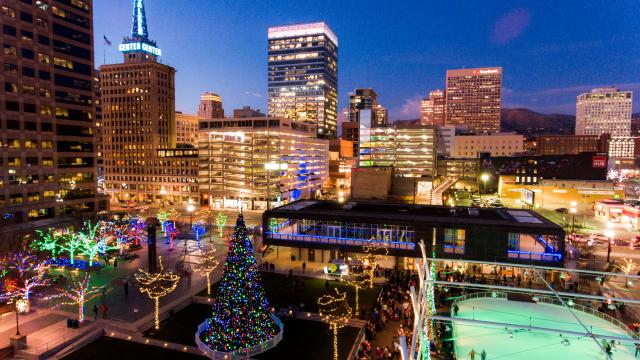 Gallivan Plaza Lights in Winter