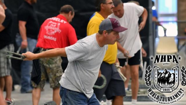 NHPA athlete throwing a horseshoe