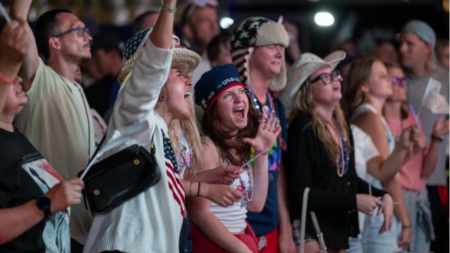 Crowd cheers as 2034 Winter Games announcement happens