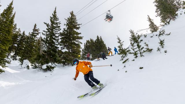 Alta’s Supreme Bowl off of the Supreme Lift allows expert skiers deep stashes of fresh snow to carve.
