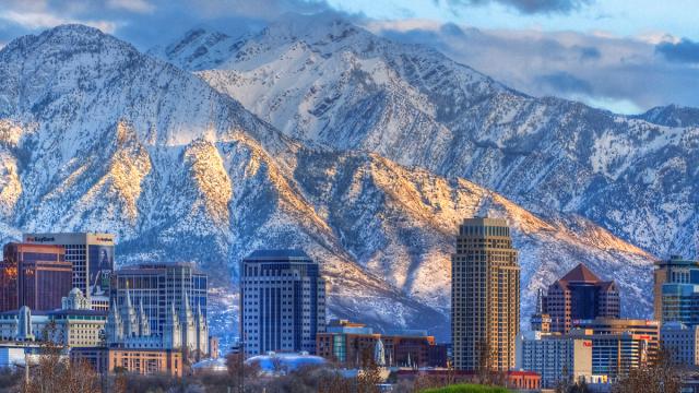 Downtown Salt Lake Skyline in Winter