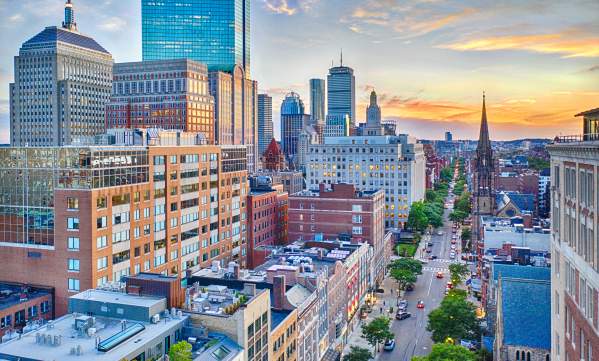 Back Bay Skyline at sunset