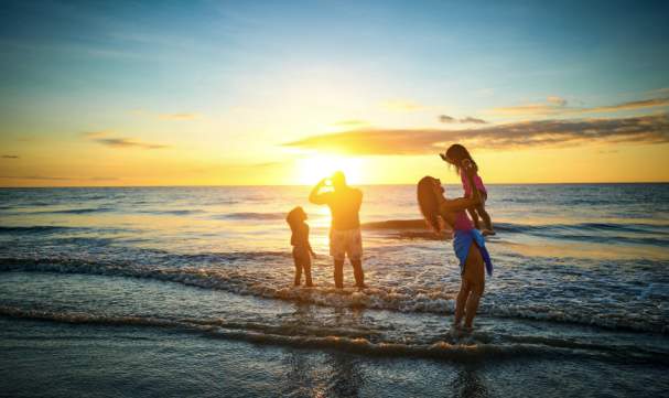 Family at East Beach on St. Simons Island