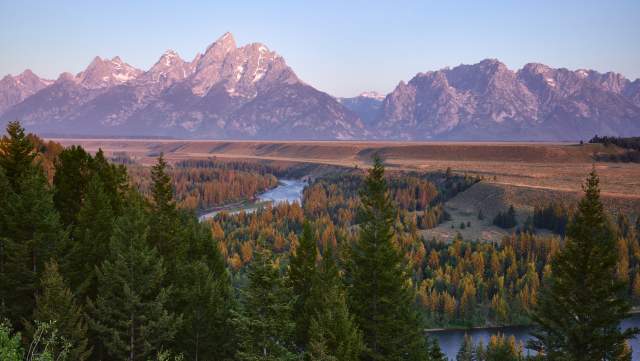 Mountain scene with river.