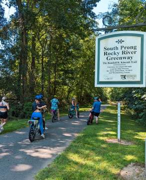 biking on trail