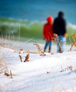 Winter beach walk