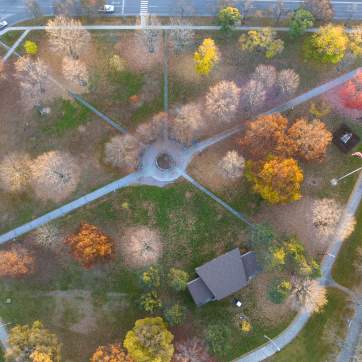 aerial photo of Battery Park in Burlington, Vermont