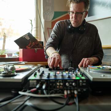 DJ mixing beats