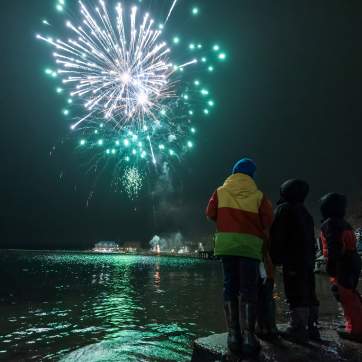 New Year's Eve (NYE) fireworks over the lake