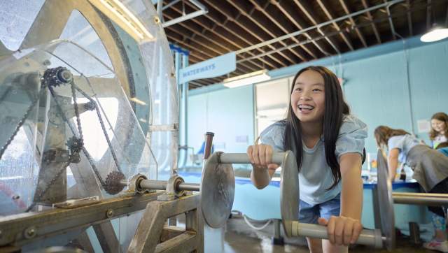 Young girl playing at Impression 5 Science Center