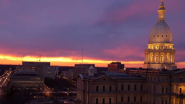 State Capitol during sunset