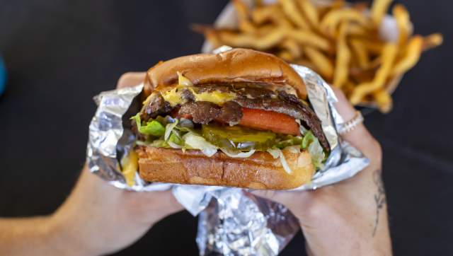 A smash burger wrapped in foil