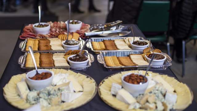 Variety of catered items on plates
