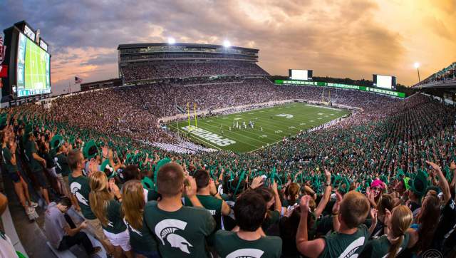 MSU Football Stadium from the perspective of the fans
