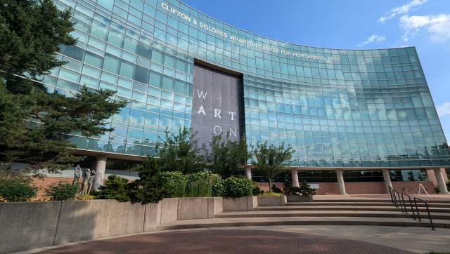 An exterior photograph of the Wharton Center