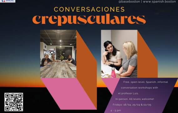 ¡Conversaciones Crepusculares!: free in-person Spanish convo practice.