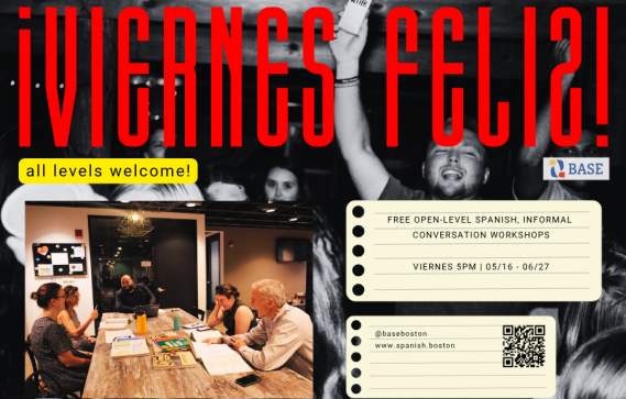 ¡Viernes Felices!: free in-person Spanish convo practice