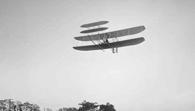 a prototypical airplane flying through the sky