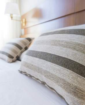 pillows on bed