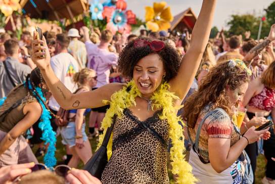 An audience member dancing at the Love Saves The Day festival in Bristol - credit Plaster