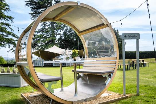 Ellenborough Park, outdoor alfresco dining pods in Cheltenham