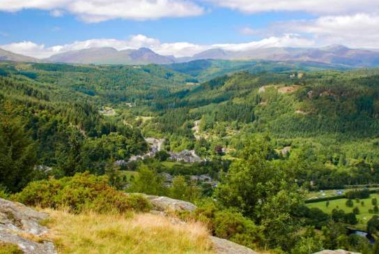 View overlooking the Conwy valley countryside