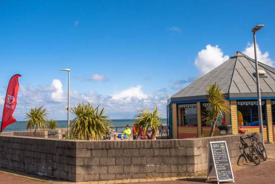 View of the buildings on Penmaenmawr seafront