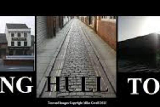 Collage of Hull landmarks featuring historic buildings, cobbled street, maritime vessel and heritage artwork with the text ‘Amazing Hull Tours